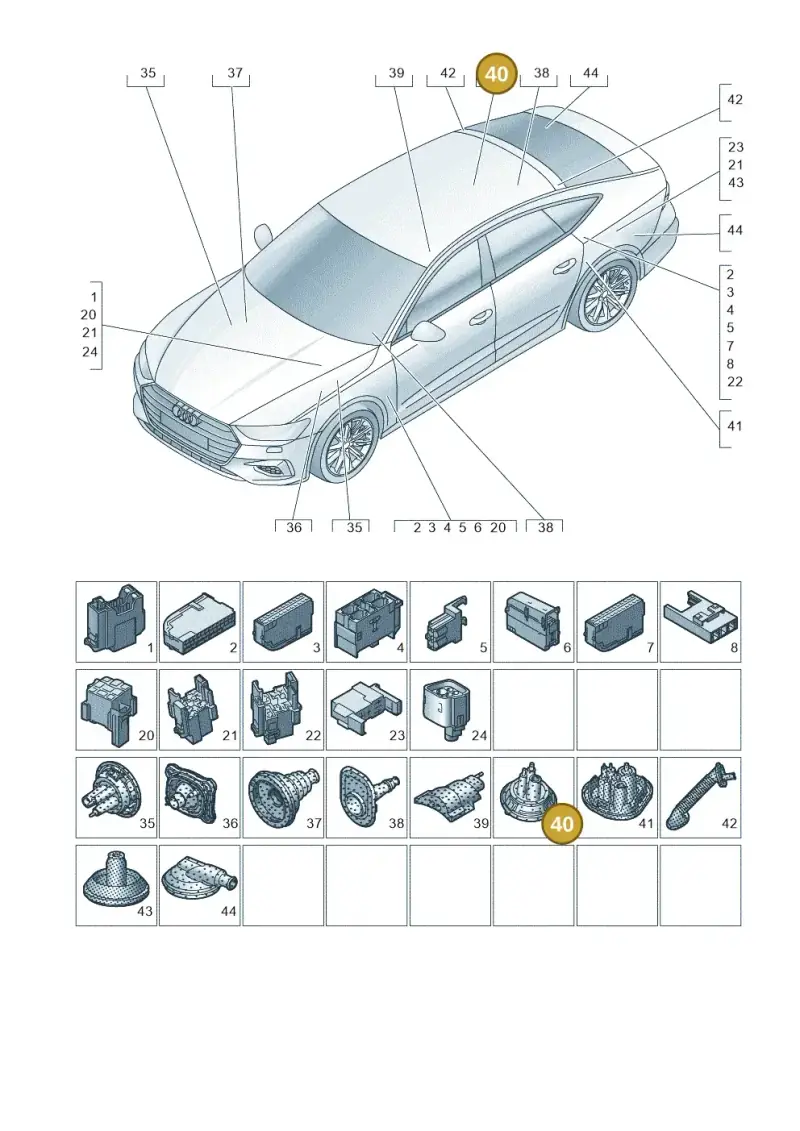 4G0971872B — Audi RS7 Sportback (2019-2025) diagram 435971810, position 40