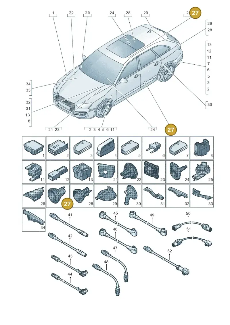 4G0971872B — Audi RS4 Avant (2017-2025) diagram 438971810, position 27