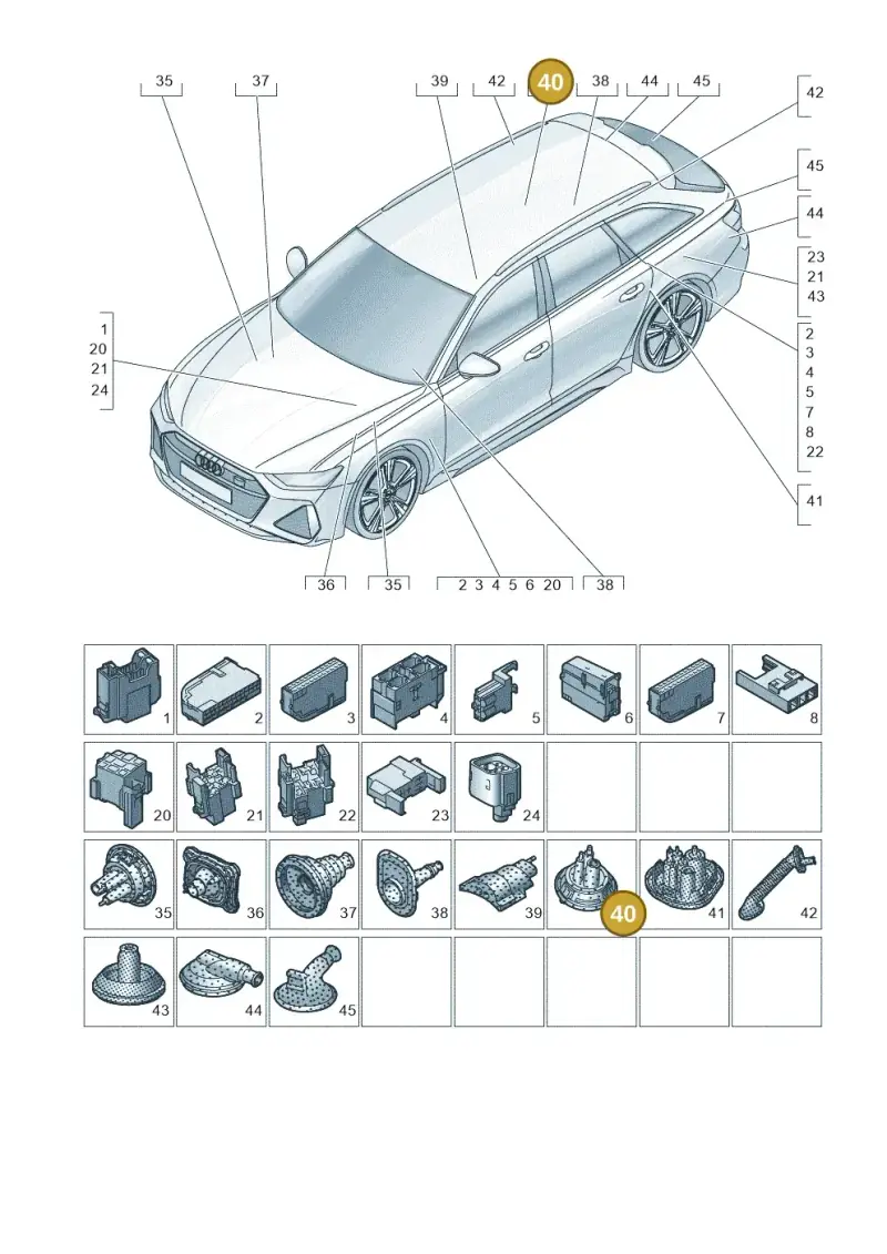 4G0971872B — Audi RS6 Avant (2019-2025) diagram 537971810, position 40