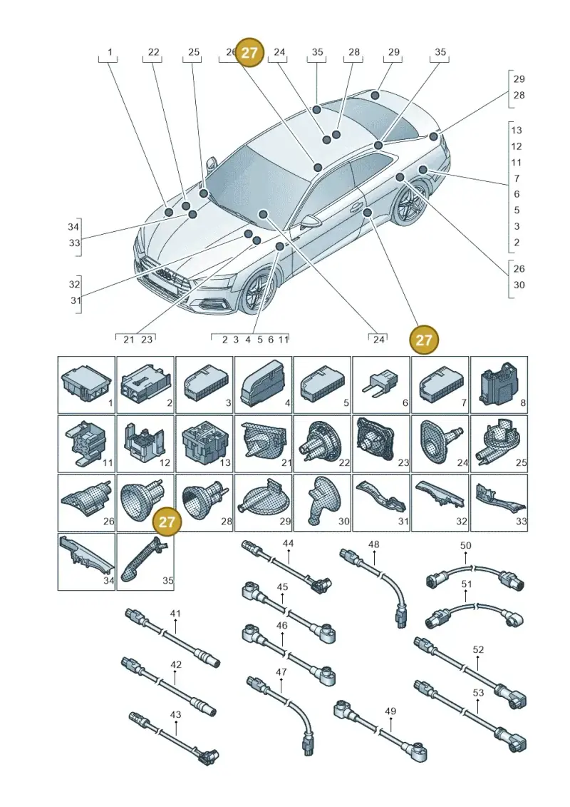 4G0971872B — Audi RS5 Sportback (2017-2025) diagram 897971780, position 27