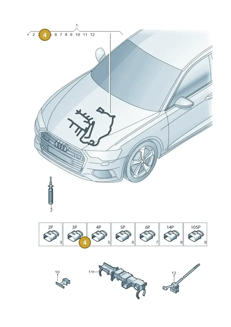 4G0971921 — Audi A6 2.0 (2018-) diagram 430971200, position 4
