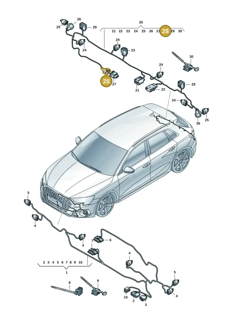 4G0971921D — Audi A3 Sportback (2019-2021) diagram 596972705, position 28
