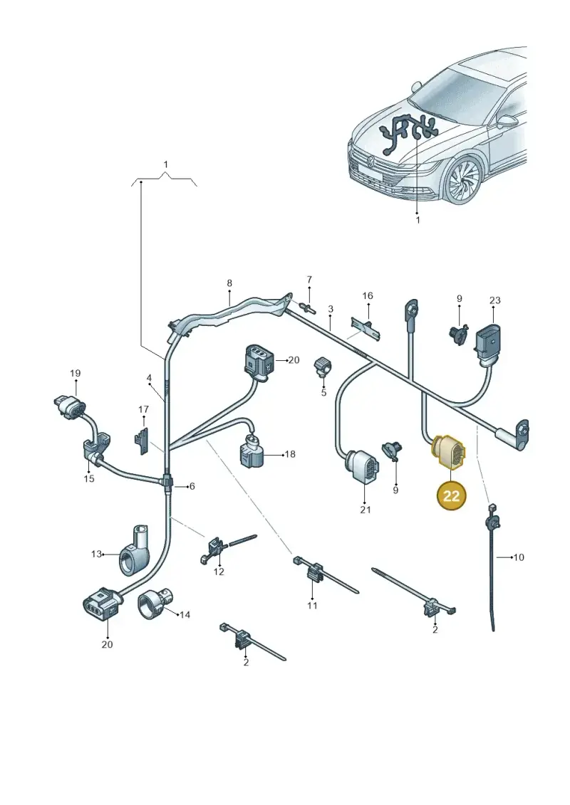 4G0973813B — Volkswagen Arteon (2017-2025) diagram 828971780, position 22