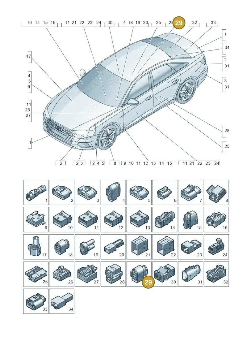 4G0973813C — Audi A6 (2018-2025) diagram 430971820, position 29