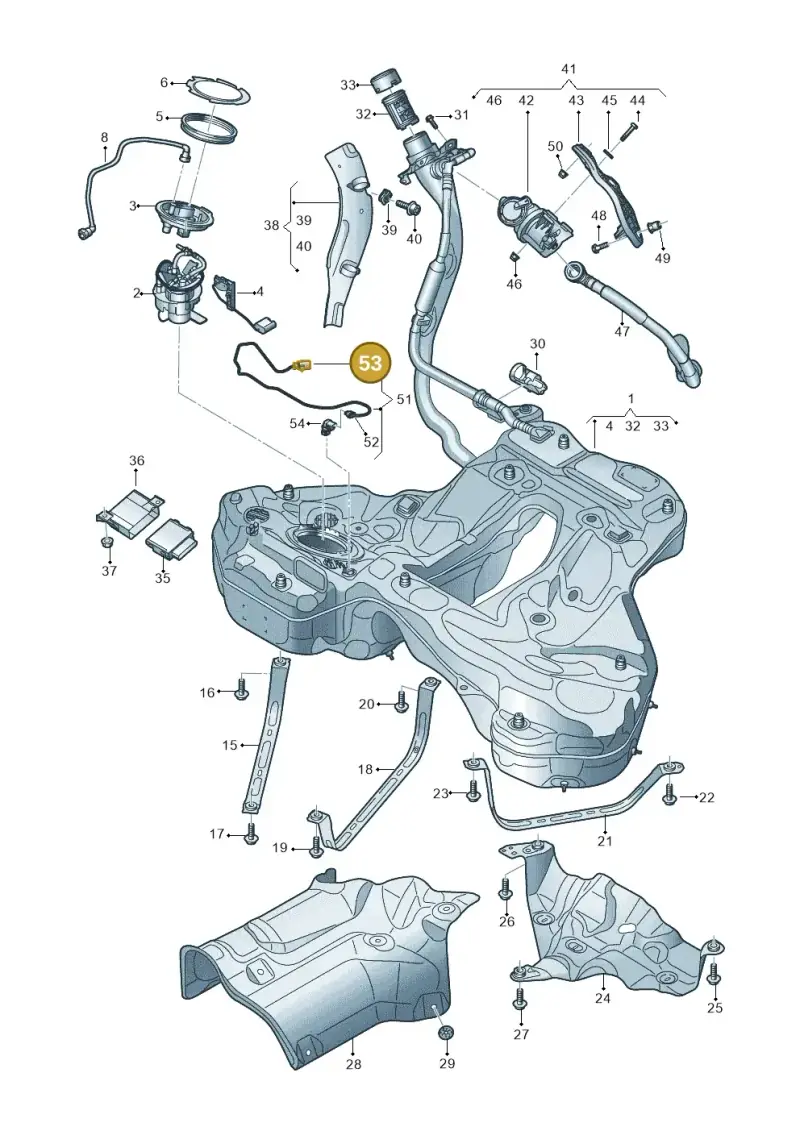 4G0973813C — Audi A7 Sportback (2018-2025) diagram 435201030, position 53
