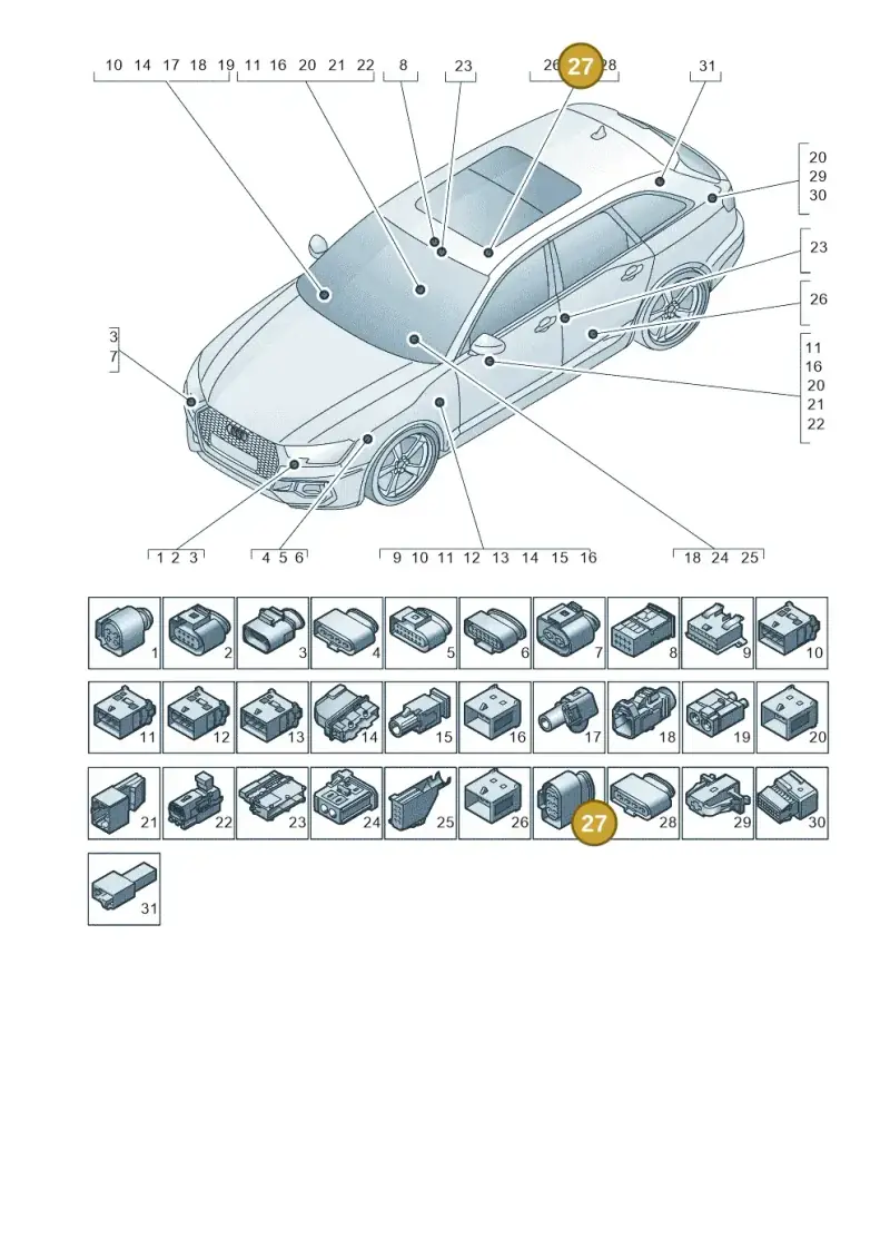 4G0973813C — Audi RS4 Avant (2017-2025) diagram 438971820, position 27