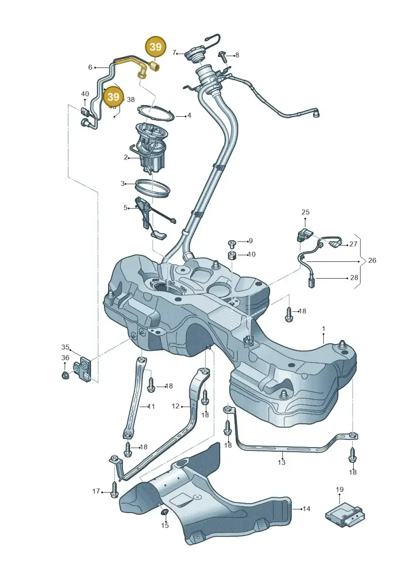 4G0973813C — Audi RS4 Avant (2017-2025) diagram 847201200, position 39