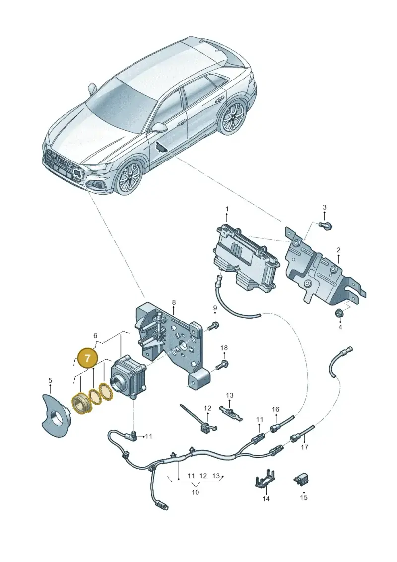 4G0998552A — Audi Q8 Quattro 3,0 (2018-) diagram 429907400, position 7