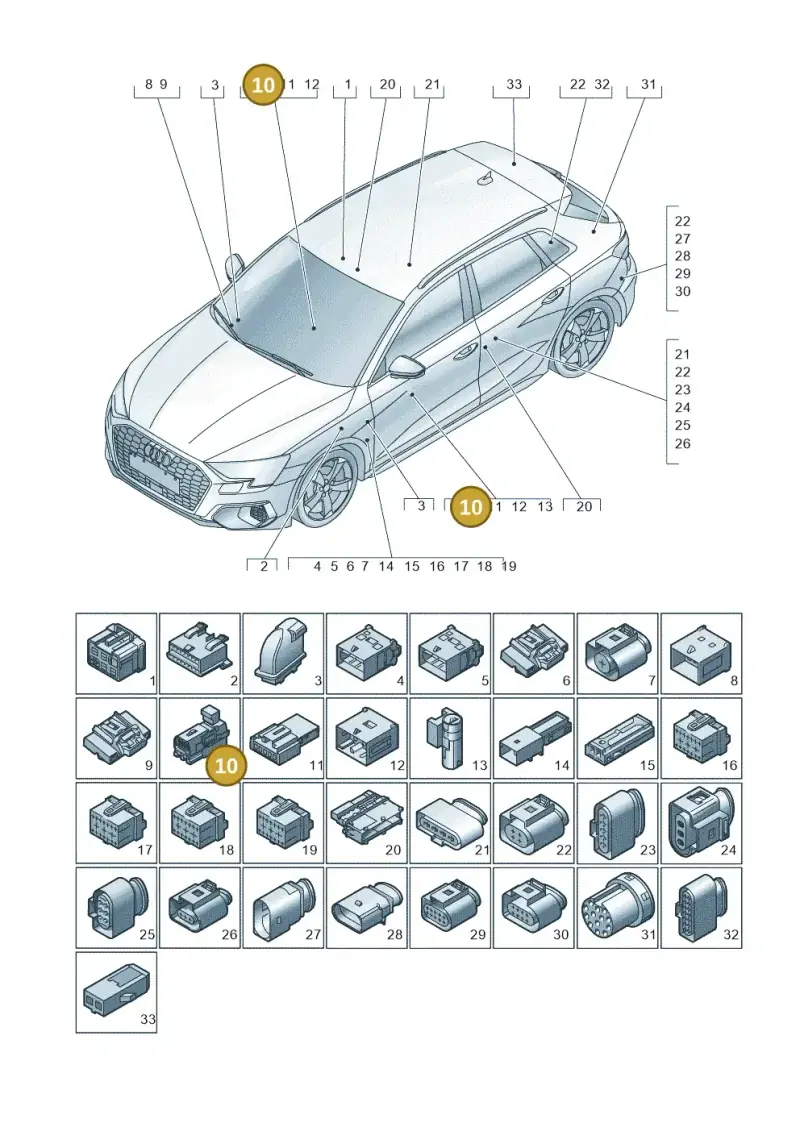 4G1972783 — Audi A3 Sportback (2019-2025) diagram 596971820, position 10