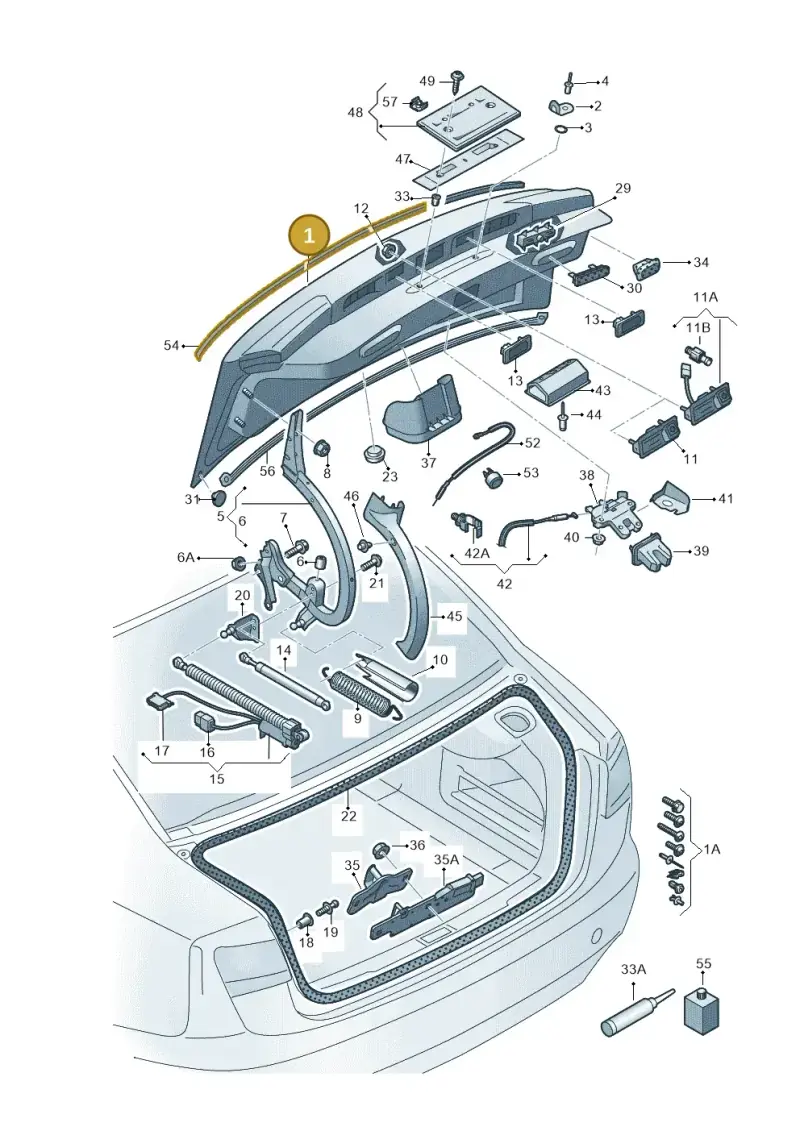 4G5827023C — Audi A6 (2014-2018) diagram 798827000, position 1