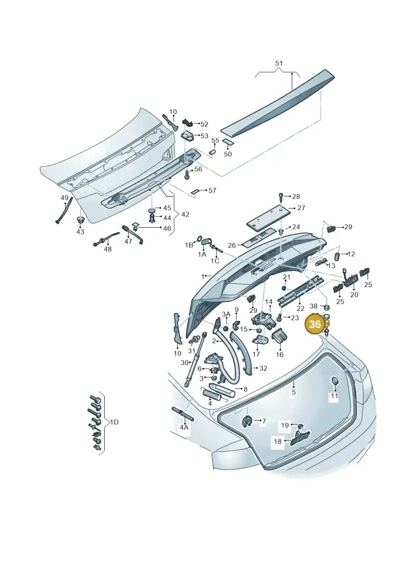 4G5827489 — Audi RS5 Coupe (2010-2015) diagram 695827000, position 36