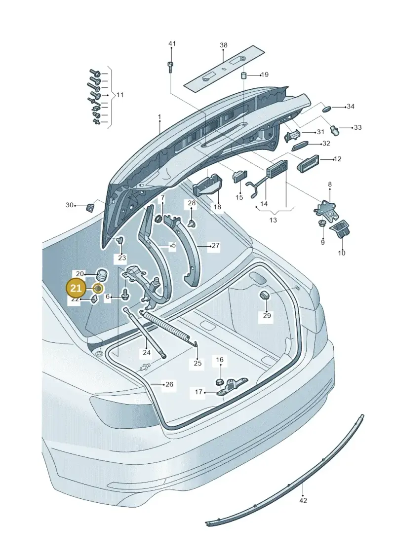 4G5827489A — Audi A4L 2.0 (2016-) diagram 216827100, position 21