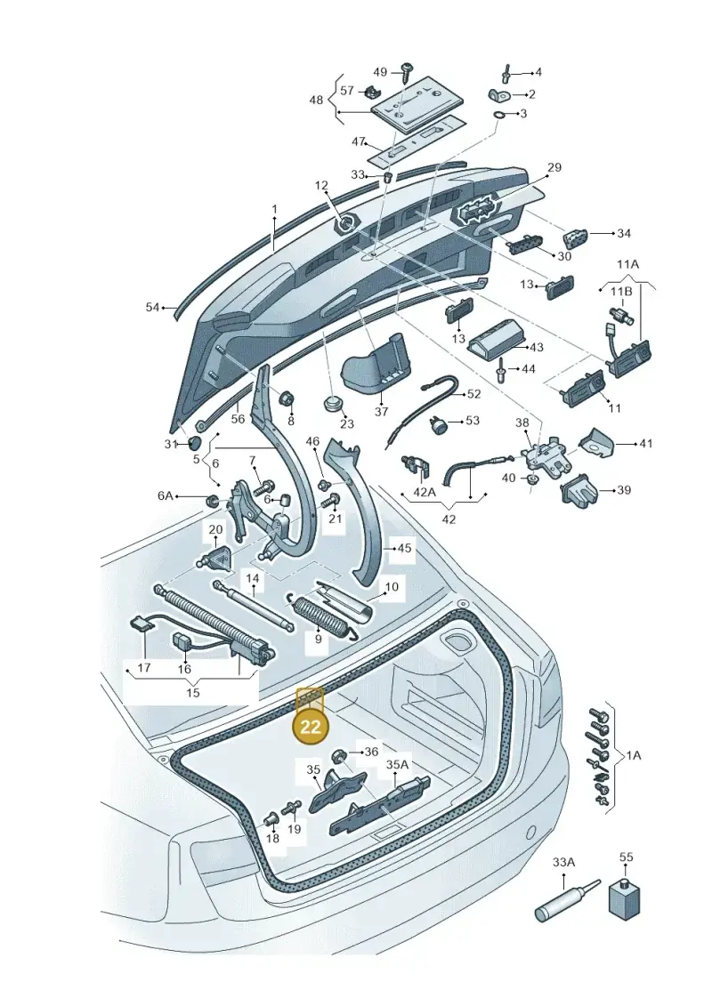 4G5827705D — Audi A6 (2014-2018) diagram 798827000, position 22