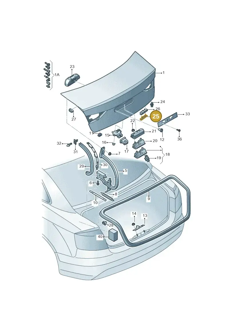 4G5827797 — Audi A3 Limousine 2.0 (2017-2021) diagram 820827015, position 25