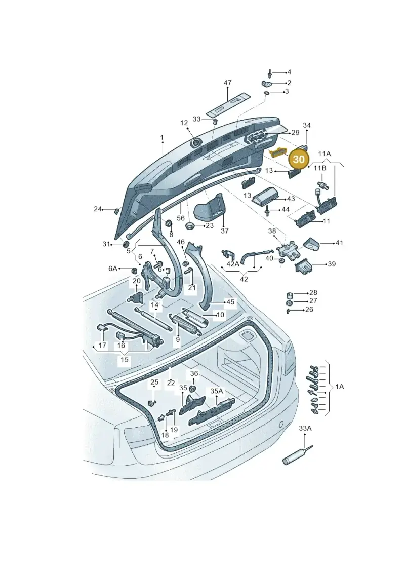 4G5827797 — Audi A6 1.8 (2015-2019) diagram 887827000, position 30