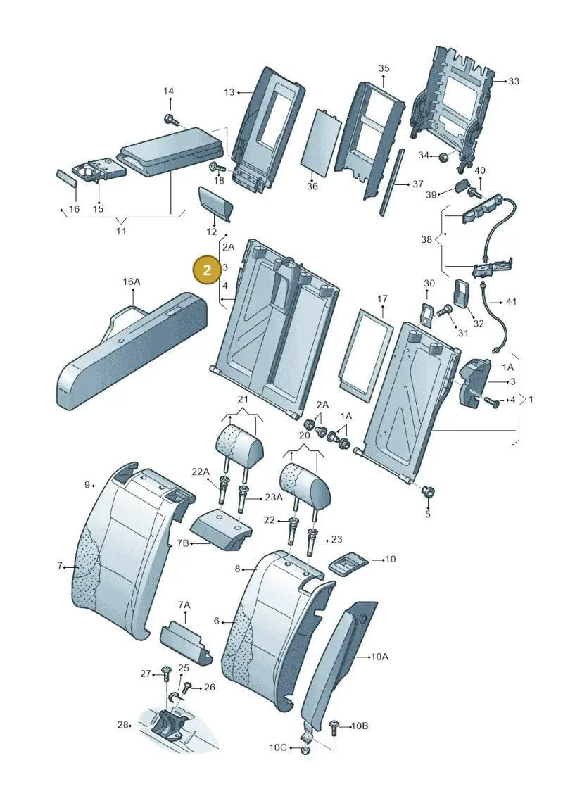 4G5885502B44H — Audi A6 (2014-2018) diagram 758885700, position 2