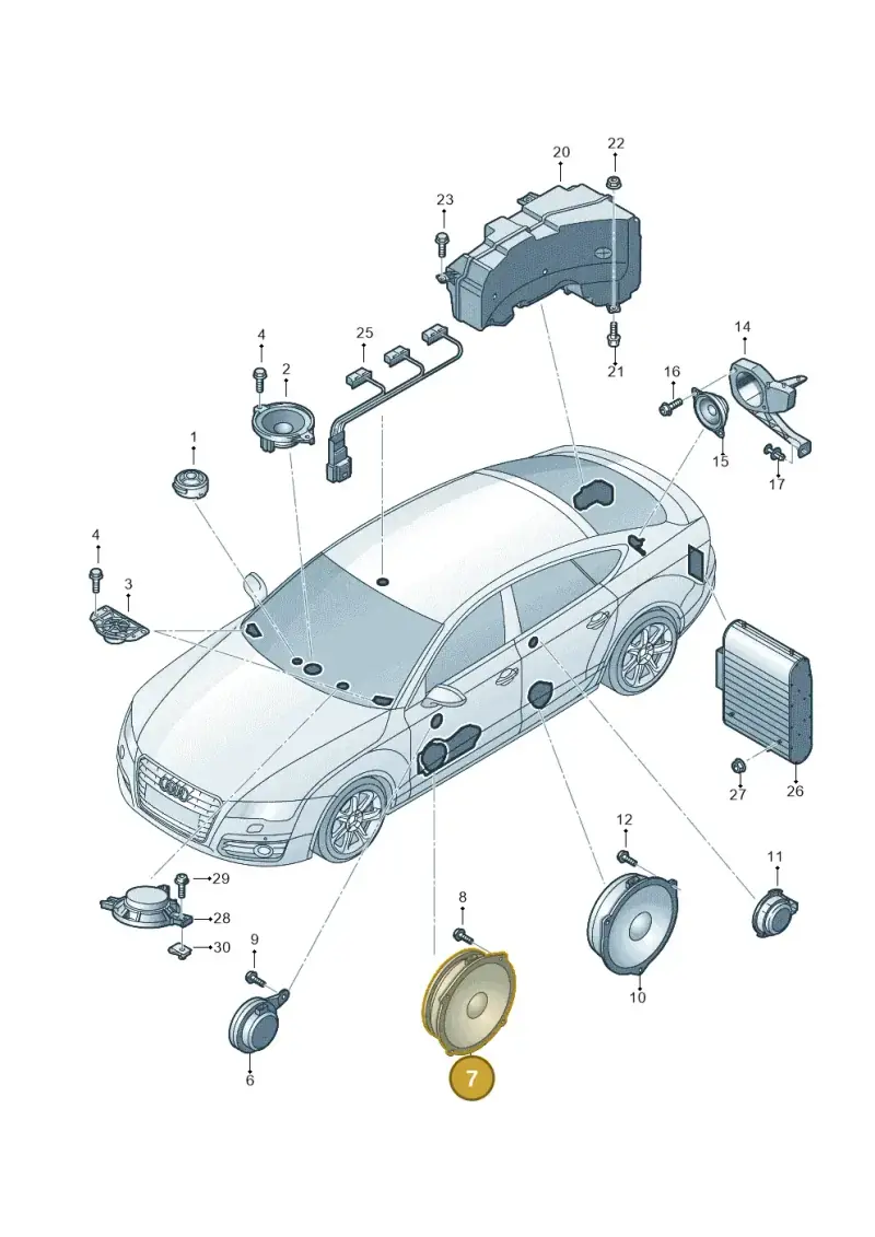 4G8035298A — Audi RS7 Sportback (2013-2018) diagram 765035350, position 7