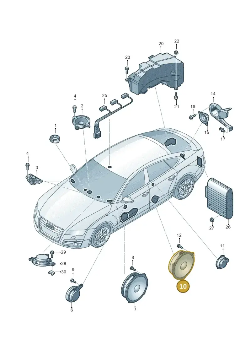 4G8035301 — Audi RS7 Sportback (2013-2018) diagram 765035350, position 10