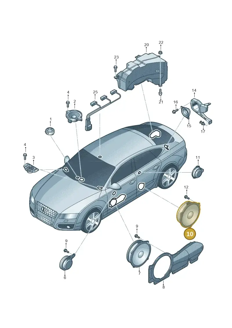 4G8035302 — Audi A7 Sportback (2010-2015) diagram 711035350, position 10