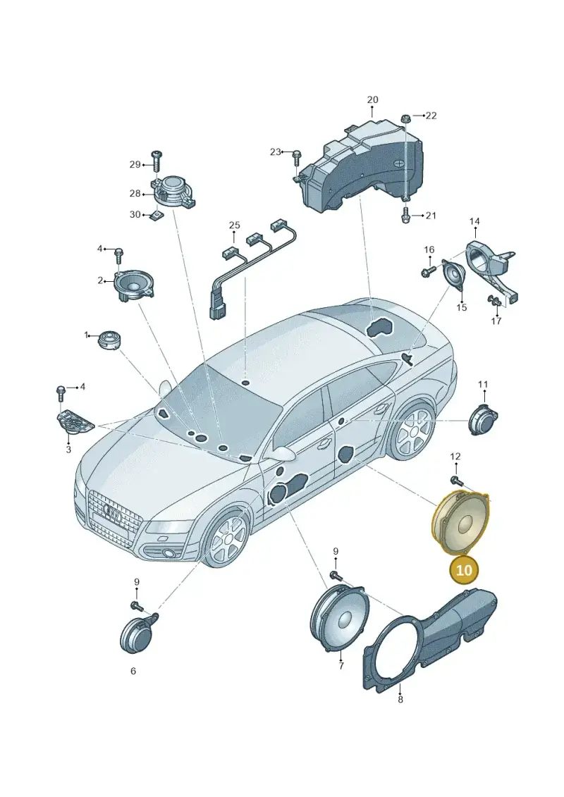 4G8035302 — Audi A7 Sportback (2014-2018) diagram 788035350, position 10