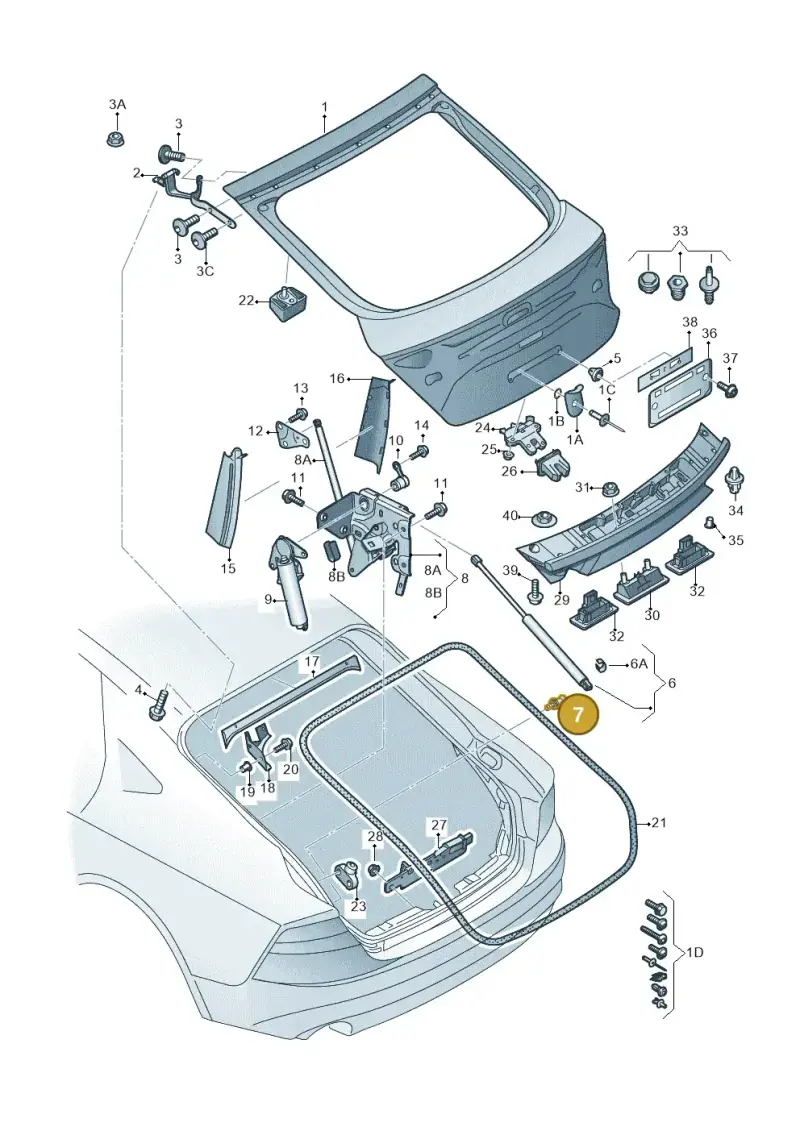4G8827439A — Audi A7 Sportback (2010-2015) diagram 711827000, position 7