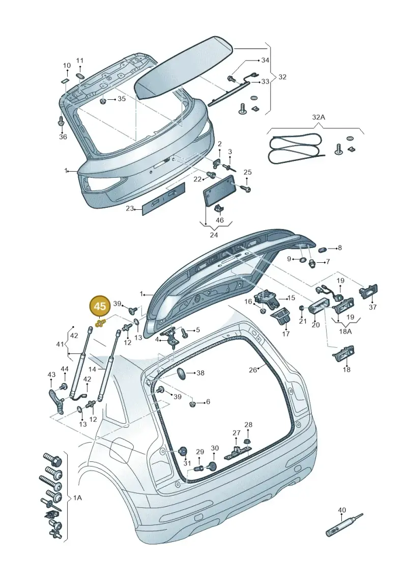 4G8827439A — Audi RSQ3 qu. 2.5 (2013-2018) diagram 764827000, position 45