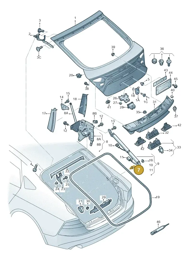 4G8827439A — Audi A7 Sportback (2014-2018) diagram 765827000, position 7