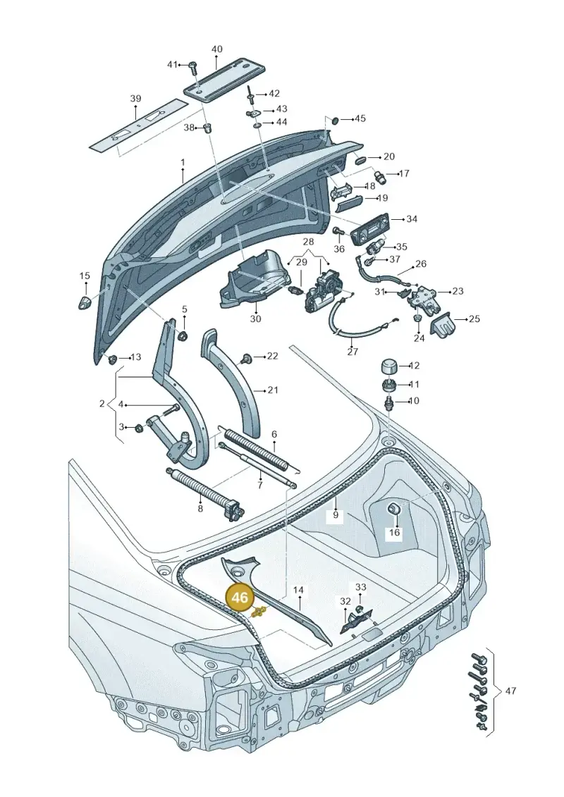 4G8827439A — Audi A8L (2017-2022) diagram 838827000, position 46