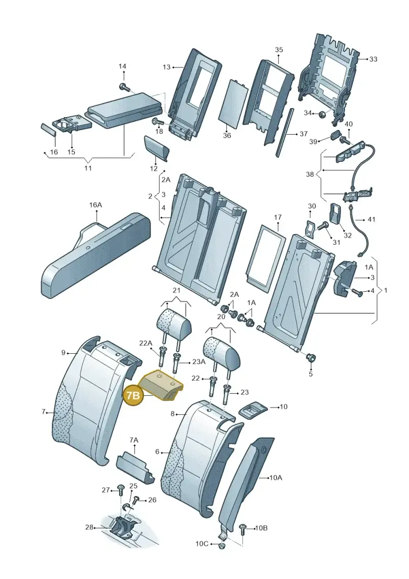 4G8885777 — Audi A7 Sportback (2014-2018) diagram 758885700, position 7B