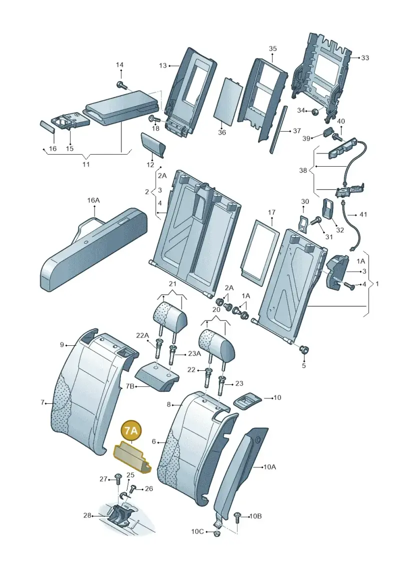 4G8885778 — Audi A7 Sportback (2014-2018) diagram 758885700, position 7A