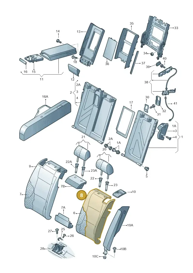 4G8885805BDBME — Audi A7 Sportback (2010-2015) diagram 758885700, position 8