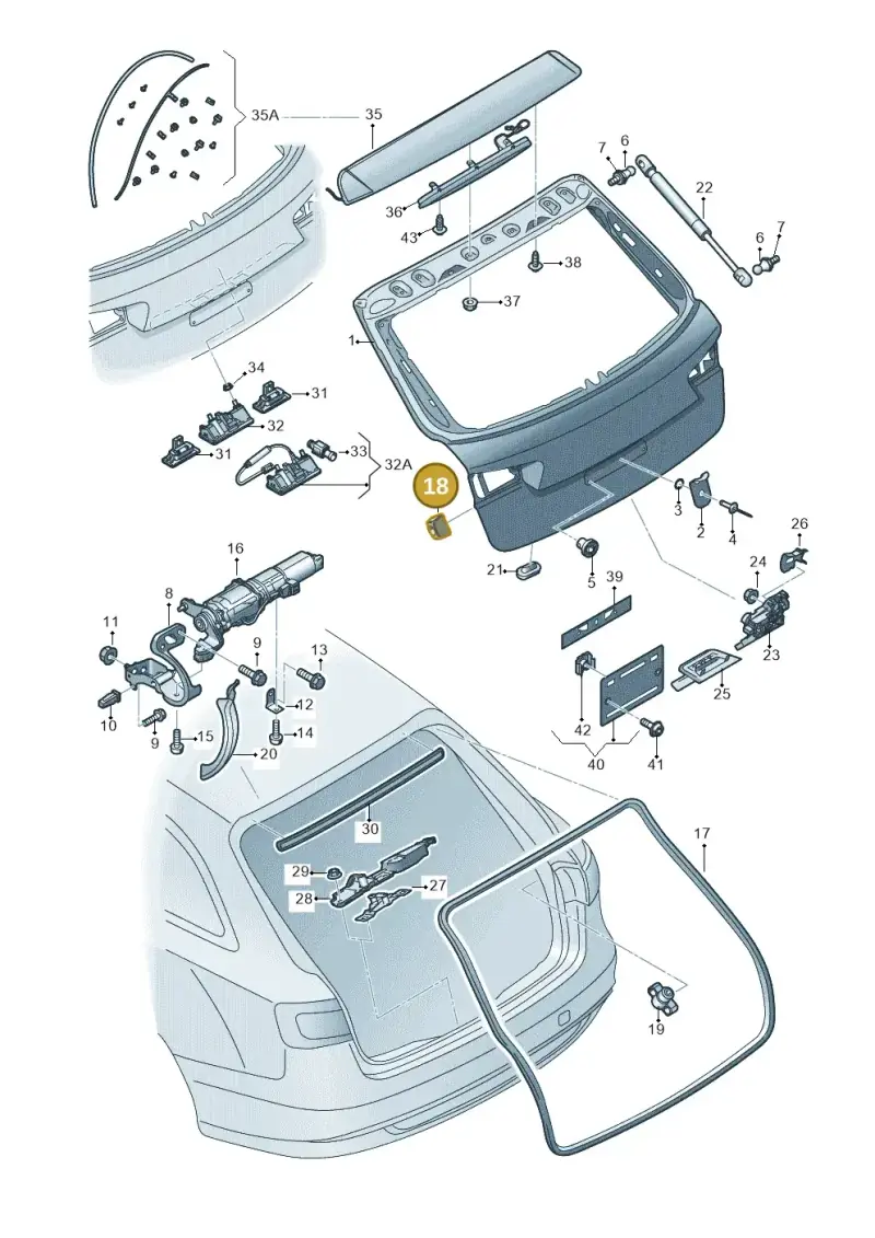 4G9827249 — Audi RS6 Avant (2013-2018) diagram 758827100, position 18