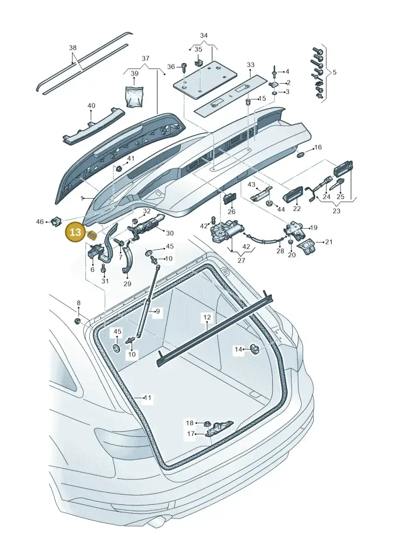 4G9827249 — Audi RS4 Avant (2017-) diagram 849827100, position 13