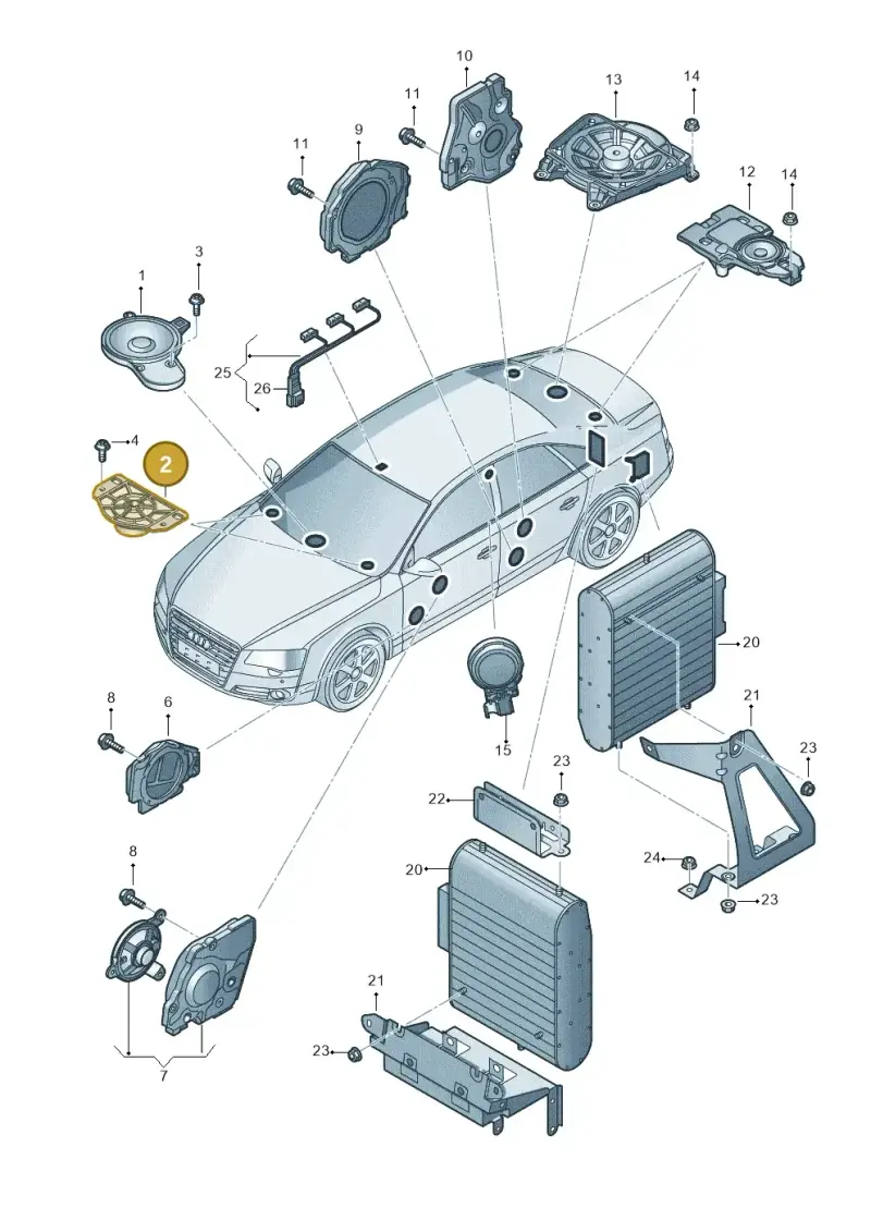 4H0035361C — Audi A8 (2013-2018) diagram 771035350, position 2
