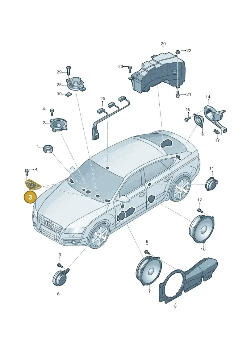 4H0035361C — Audi A7 Sportback (2014-2018) diagram 788035350, position 3