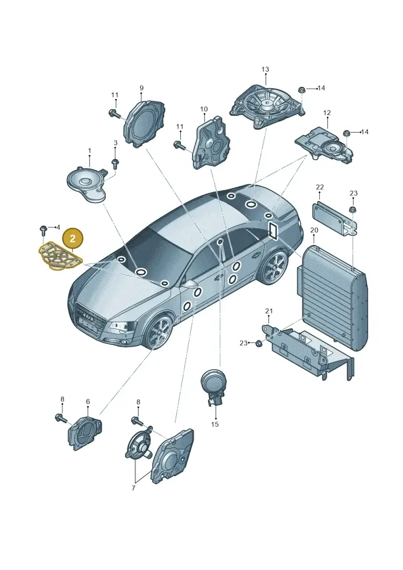 4H0035399B — Audi A8L qu. 3.0 TDI (2009-2014) diagram 696035350, position 2
