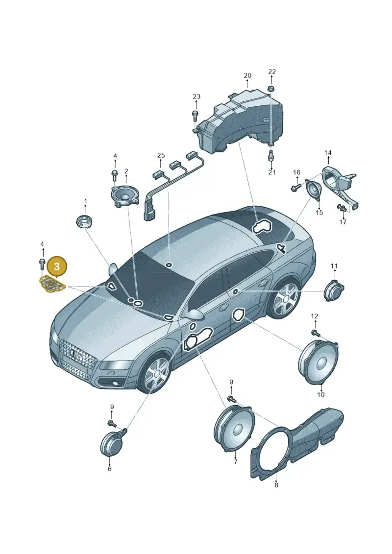 4H0035399B — Audi A7 Sportback (2010-2015) diagram 711035350, position 3