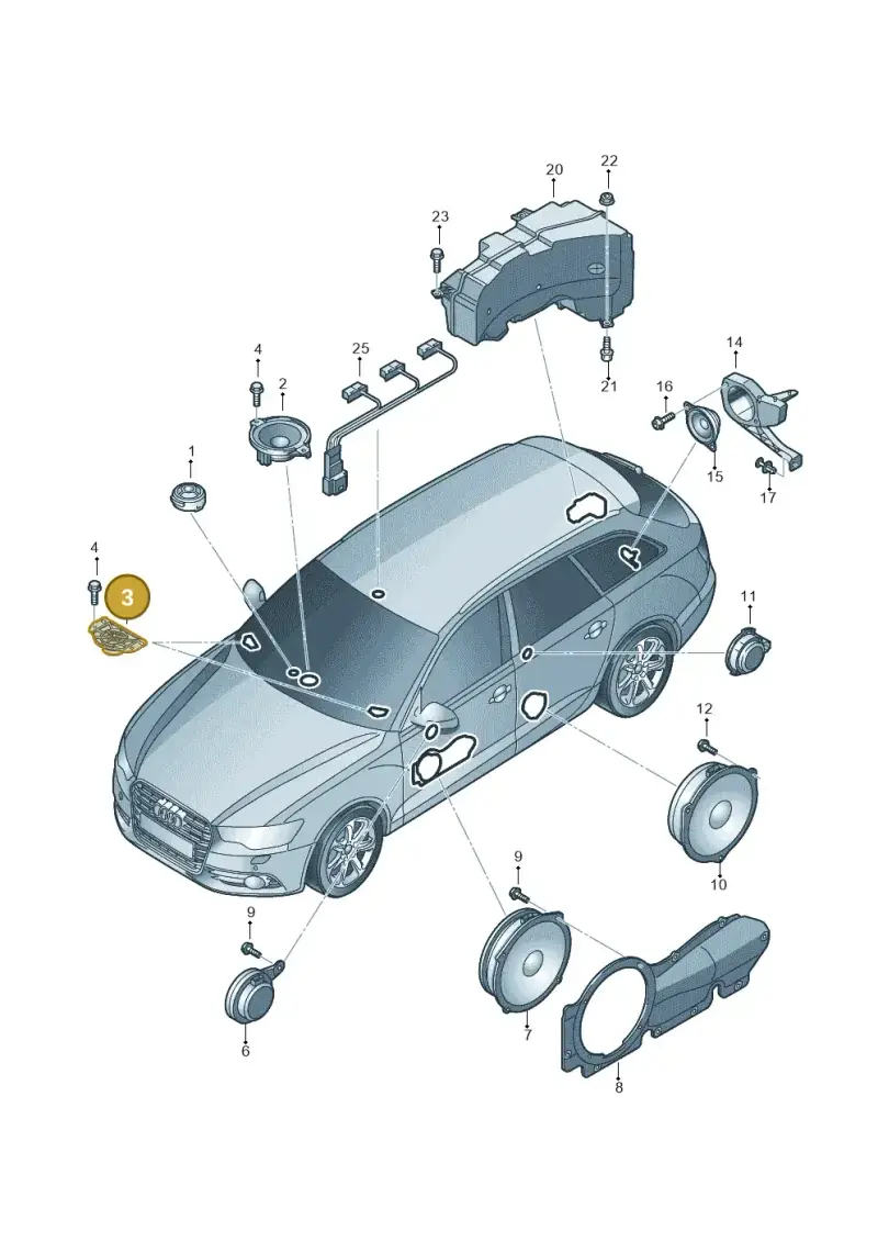 4H0035399B — Audi A6 Avant (2012-2018) diagram 738035350, position 3