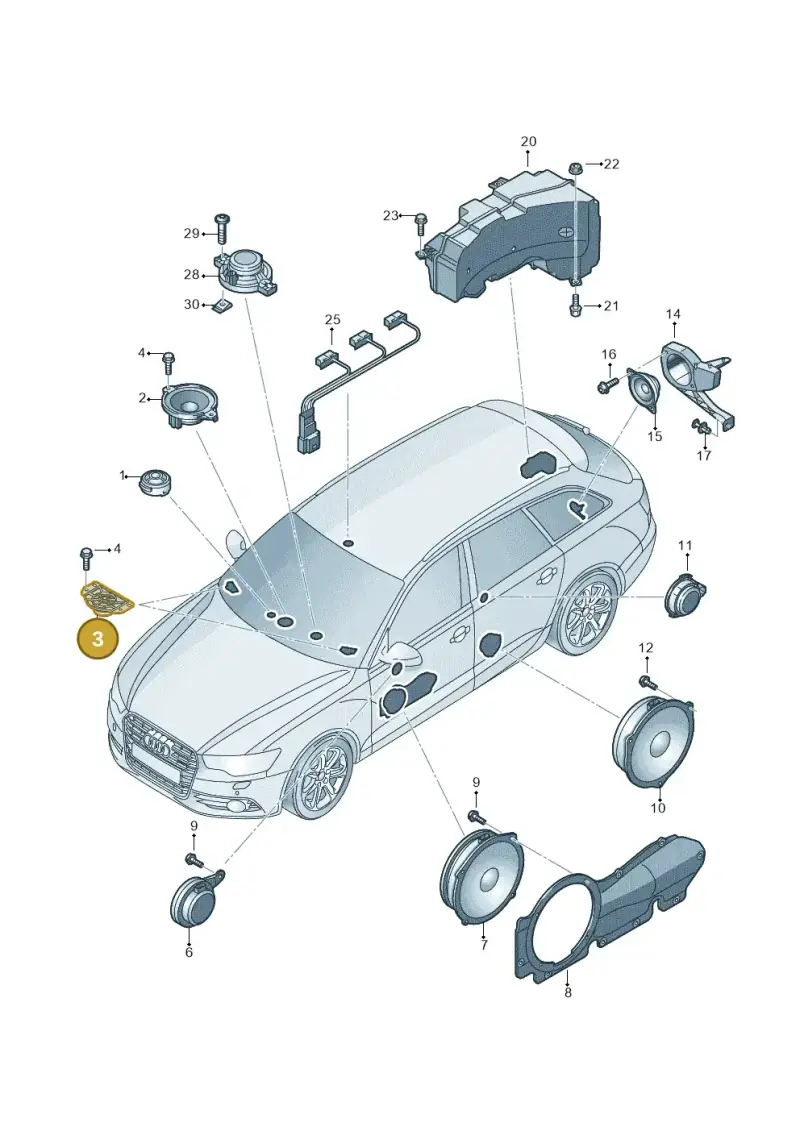 4H0035399B — Audi A6 Avant (2012-2018) diagram 738035360, position 3