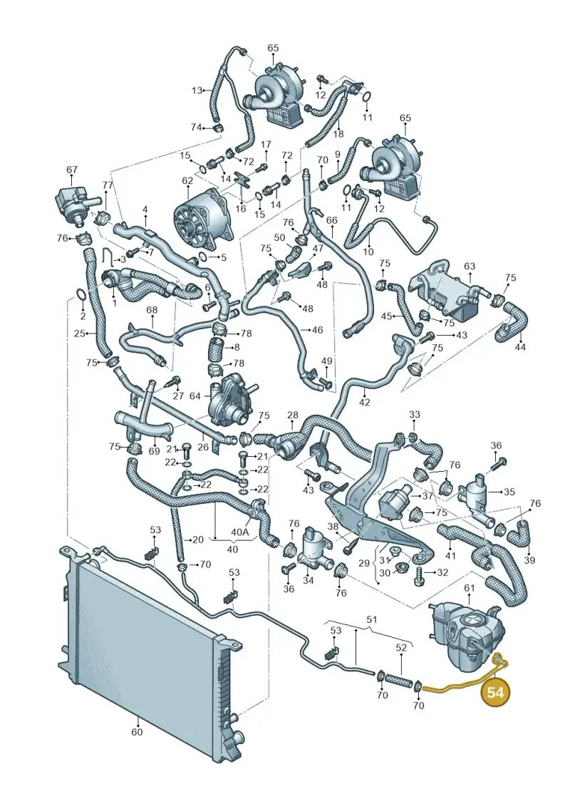 4H0121081AA — Audi A8L qu. 3.0 TDI (2009-2014) diagram 696121180, position 54