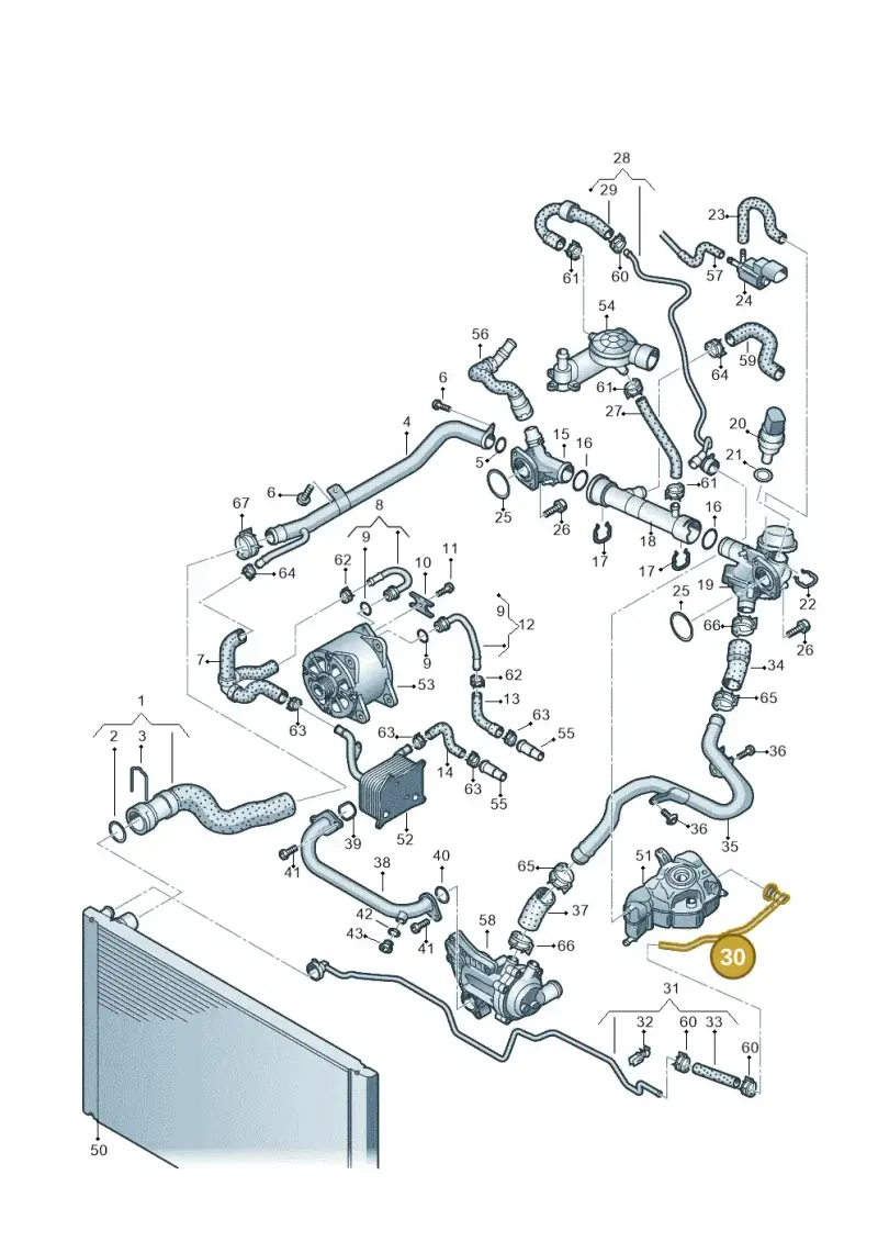 4H0121081AA — Audi A8L qu. 3.0 TDI (2009-2014) diagram 696121290, position 30