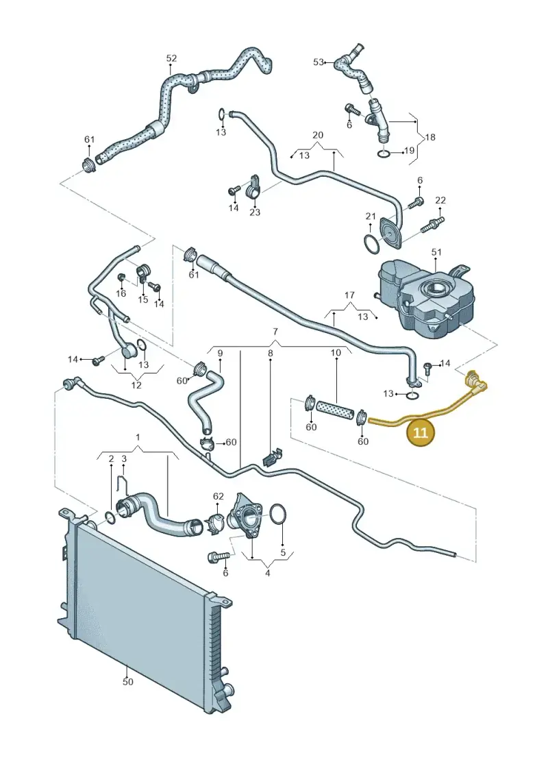 4H0121081AA — Audi A8 (2013-2018) diagram 696121500, position 11