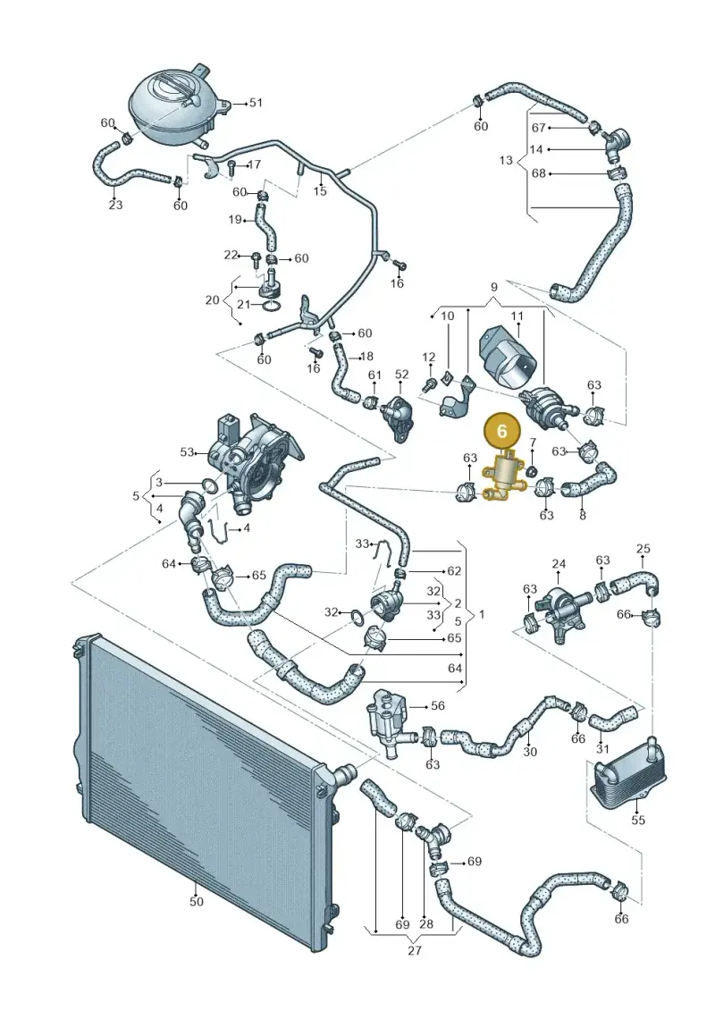 4H0121671G — Audi A3 Sportback (2016-2020) diagram 891121080, position 6