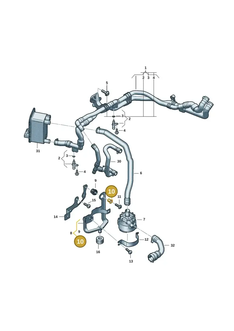 4H0129381 — Audi RS e-tron GT (2020-2020) diagram 4j1121130, position 10