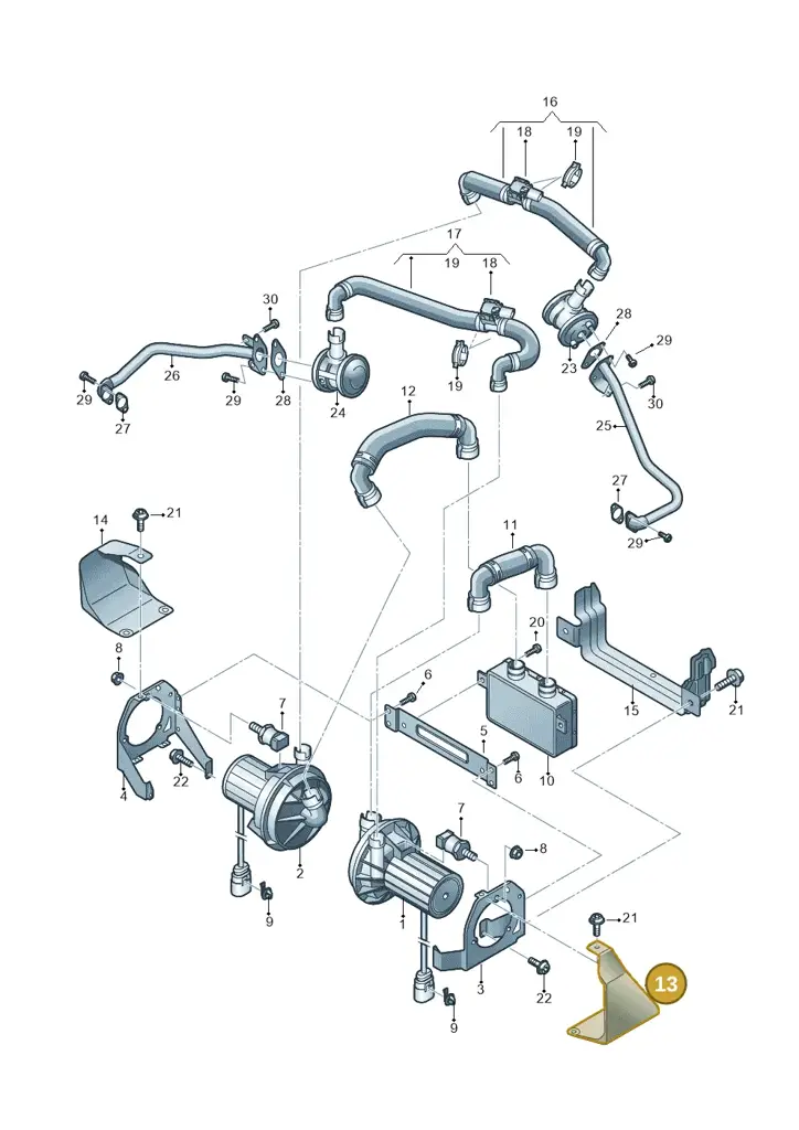 4H0131783D — Audi A8L qu. 3.0 TDI (2013-2018) diagram 696131350, position 13