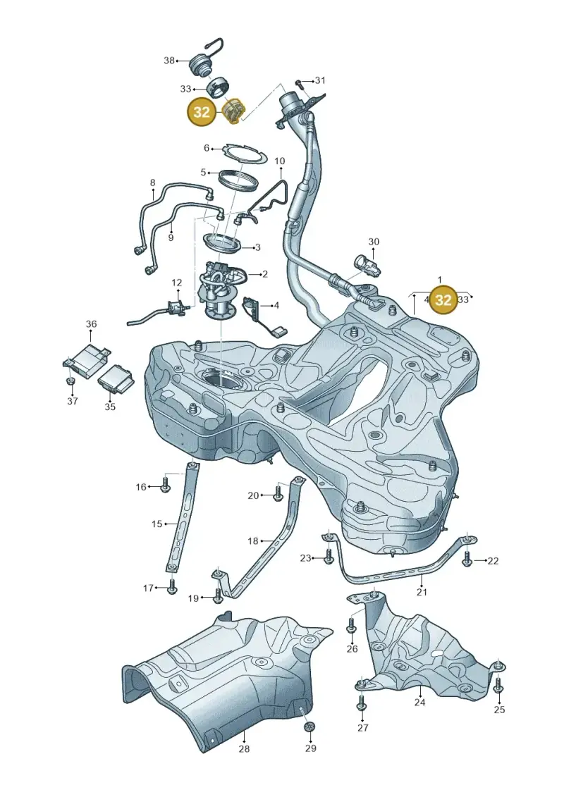4H0201112A — Audi A6 2.0 (2018-) diagram 430201050, position 32