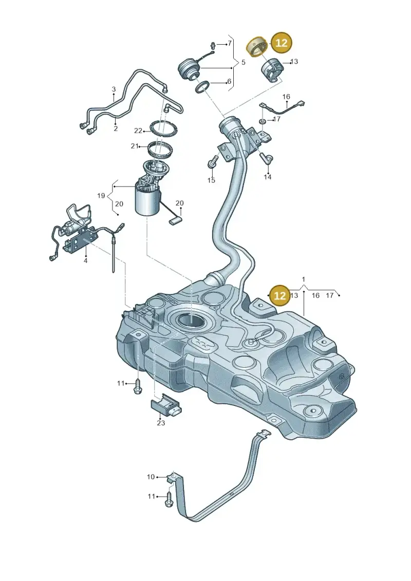 4H0201115A — Audi A3 Sportback (2019-2021) diagram 596201500, position 12