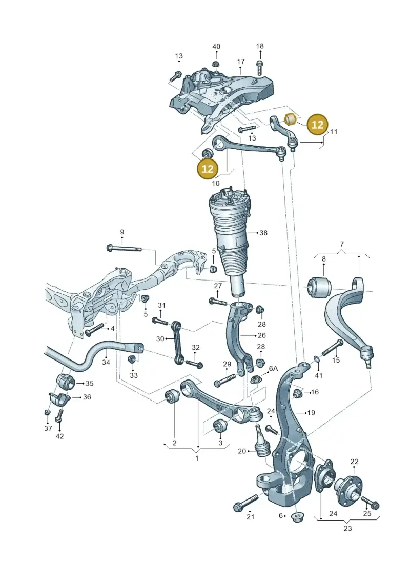 4H0407515B — Audi A8L qu. 3.0 TDI (2009-2014) diagram 696407010, position 12