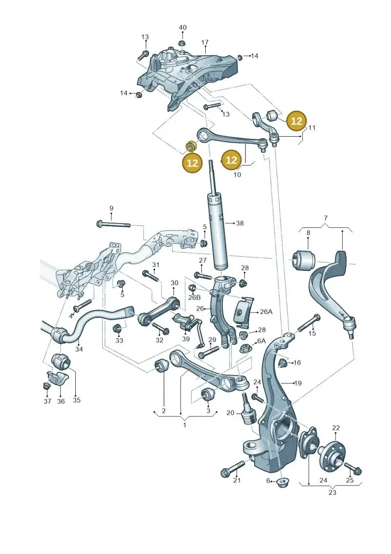 4H0407515B — Audi A7 Sportback (2014-2018) diagram 788407000, position 12