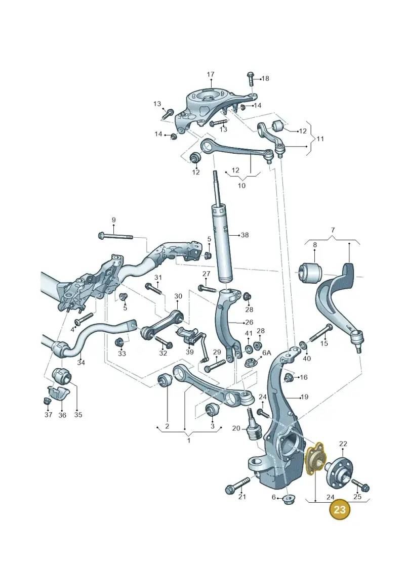 4H0498625C — Audi A6 Avant (2012-2018) diagram 620407000, position 23